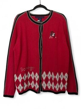 Vintage University of Arkansas Razorback Hogs embroidered cardigan sweater